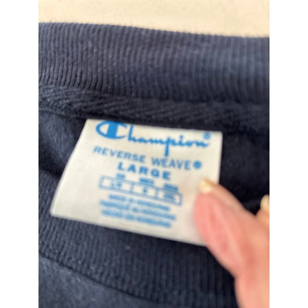 Lasell University Navy Blue Sweatshirt with White Lettering, Size Large - Picture 3 of 4